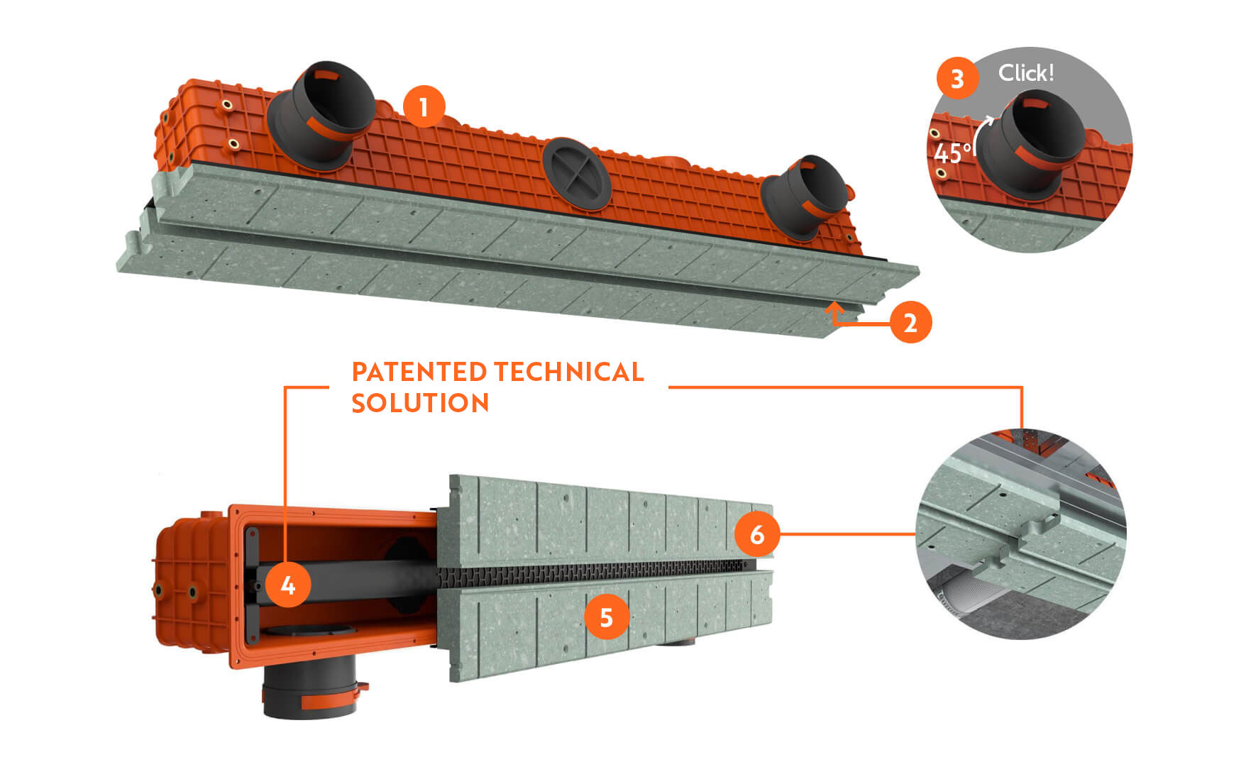 Award-winning ERGOVENT LINEO PRO concealed linear diffuser installed in a modern white plasterboard ceiling.